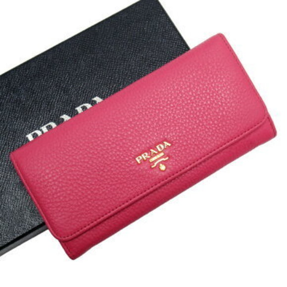 Prada Fold long Wallet pink leather - Picture 1 of 3